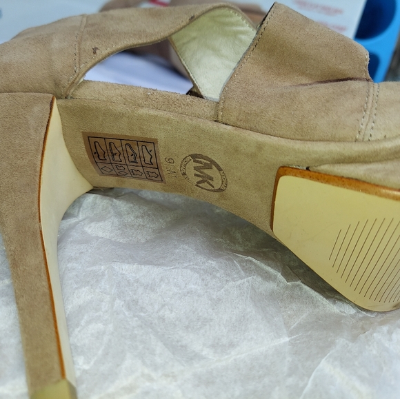 MICHAEL Michael Kors Dune sz 9.5 ELENA Cross Strap Platform Heels - Picture 9 of 13